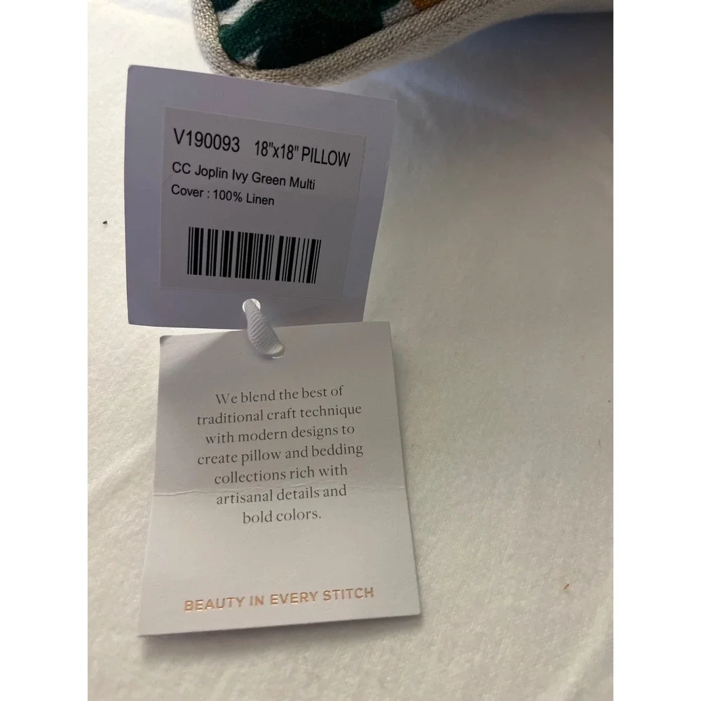 Classic Concepts Linen Throw Pillows Set of 2 Green Yellow Duck Feather 18